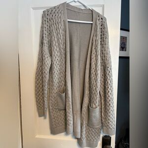 Women's Open Knit Cardigan - Beige